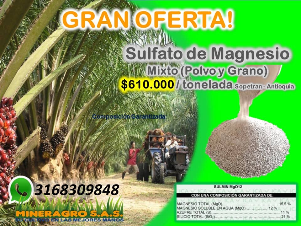 Fertilizante Sulfato de Magnesio mixtura